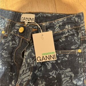 NWT GANNI blue laser slit iry bootcut jeans - 29